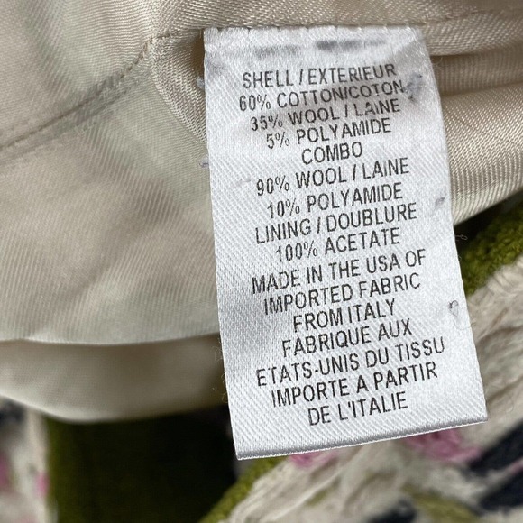 Milly of New York Tweed Pea Coat Womens Size 0 Double Breasted Long Wool Jacket - Picture 12 of 14